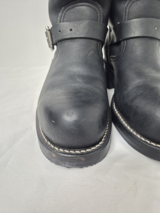 NWOT Vintage Chippewa Tall Black Leather Steel Toe Engineer Biker Boots sz 6.5D main image 7